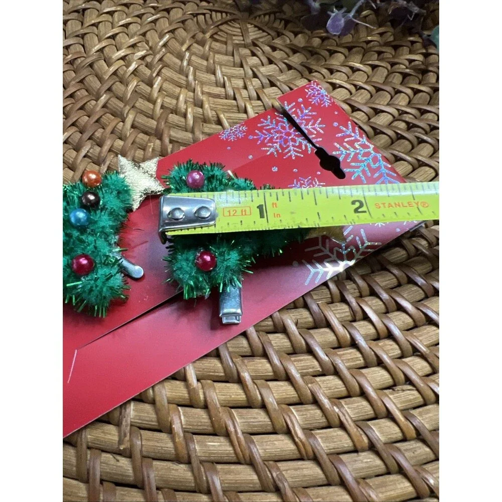 Christmas Tree Hair Clips-2 , Retro , Festive , Child, Party , Holiday